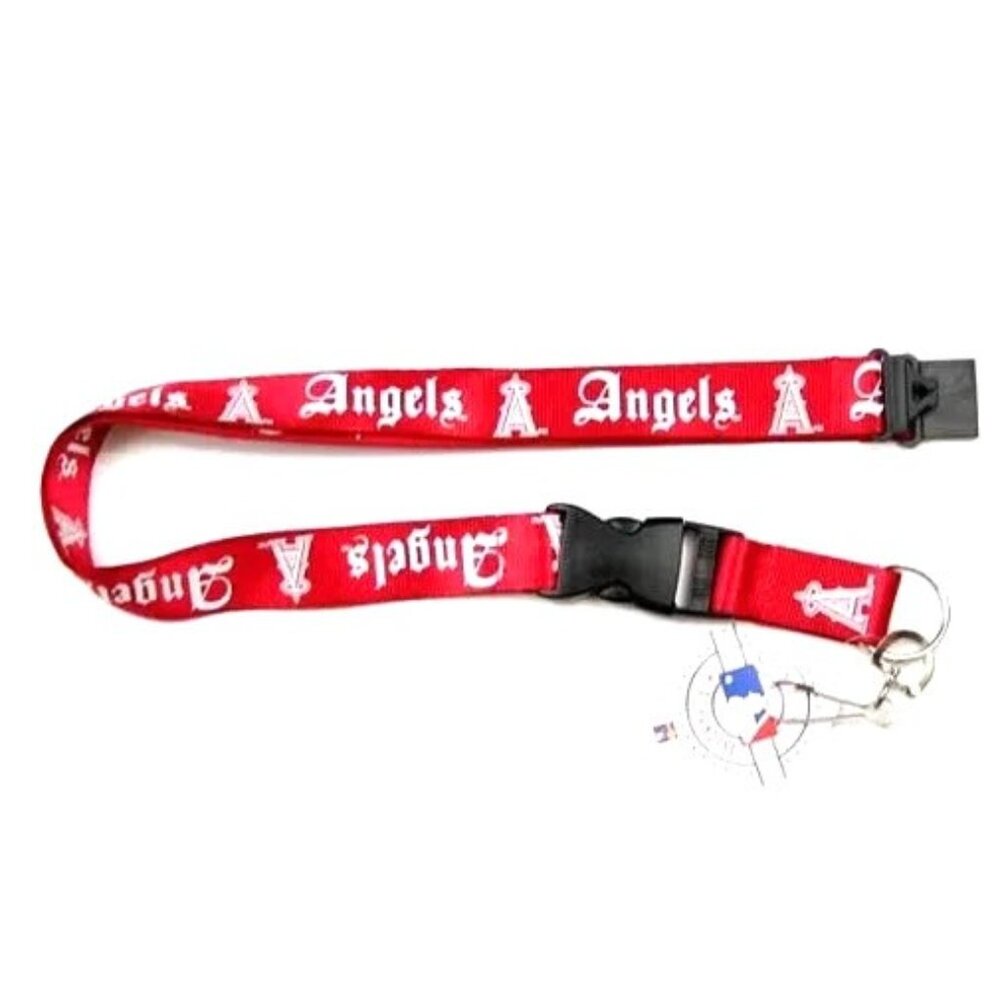 LOS ANGELES ANGELS 2-Sided Lanyard Keychain Old English Font Design Licensed New